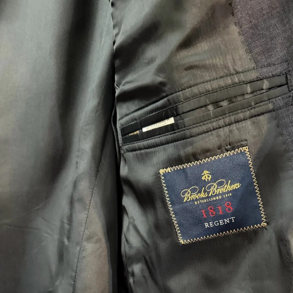 Brooks Brothers 1818 Regent Italian-Made Wool Sport Coat – Men’s 42R Black Gray